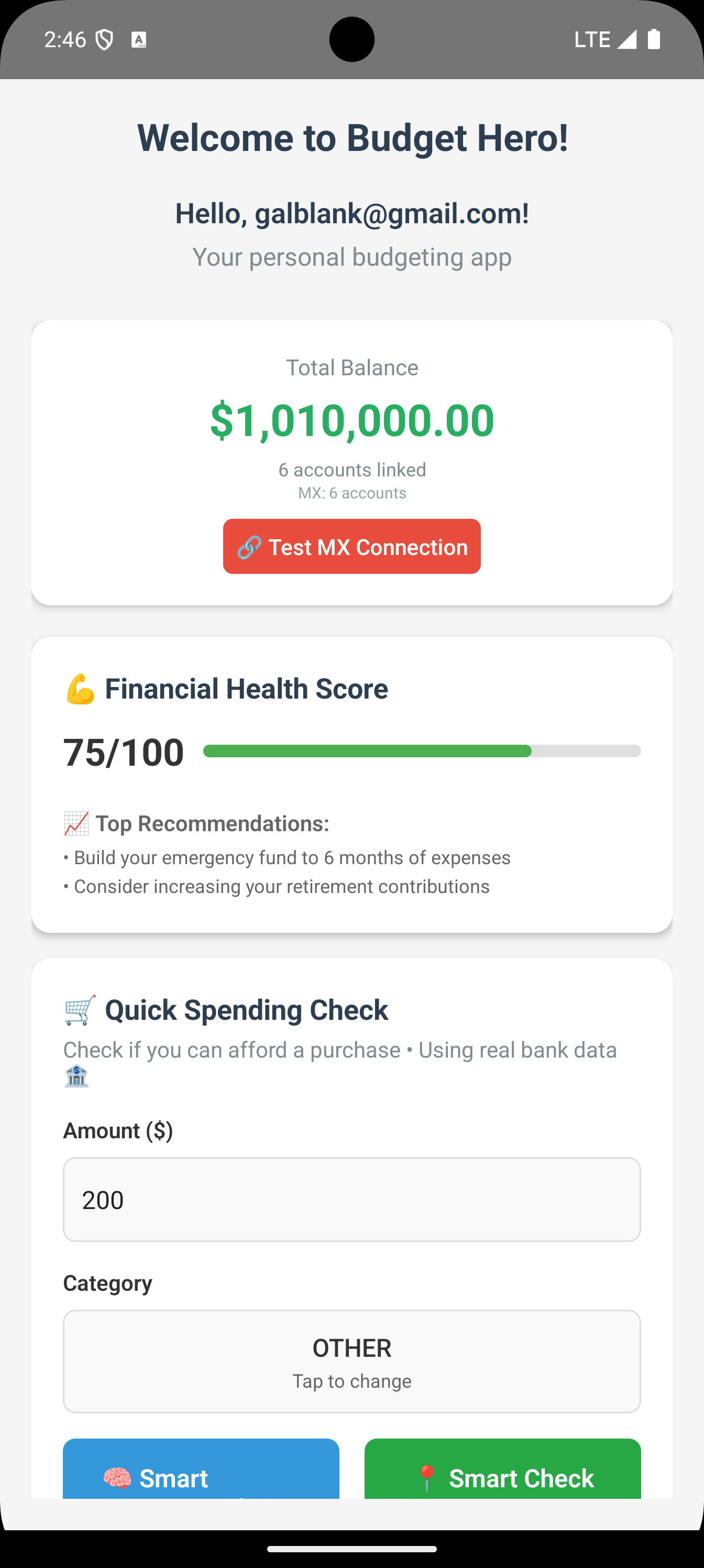 BudgetHawk Budget Tracking Screenshot